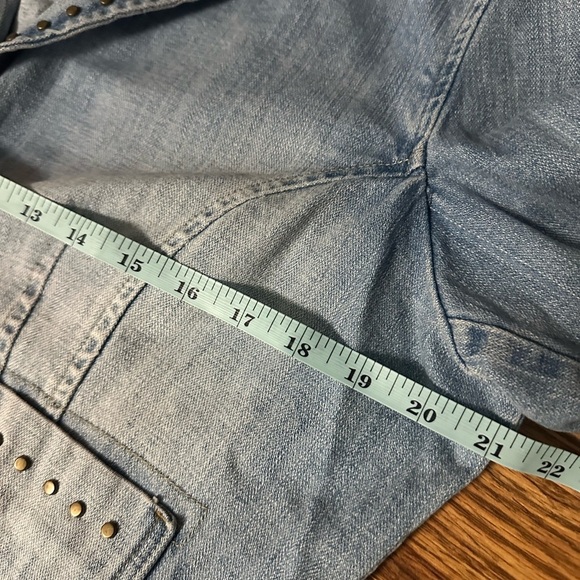 Vtg Y2K Star Denim Jacket Light Wash Studded Sz XL - Picture 14 of 15